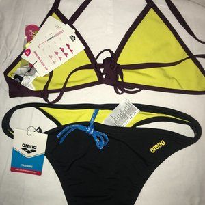Arena adjustable tie back two piece swim suit